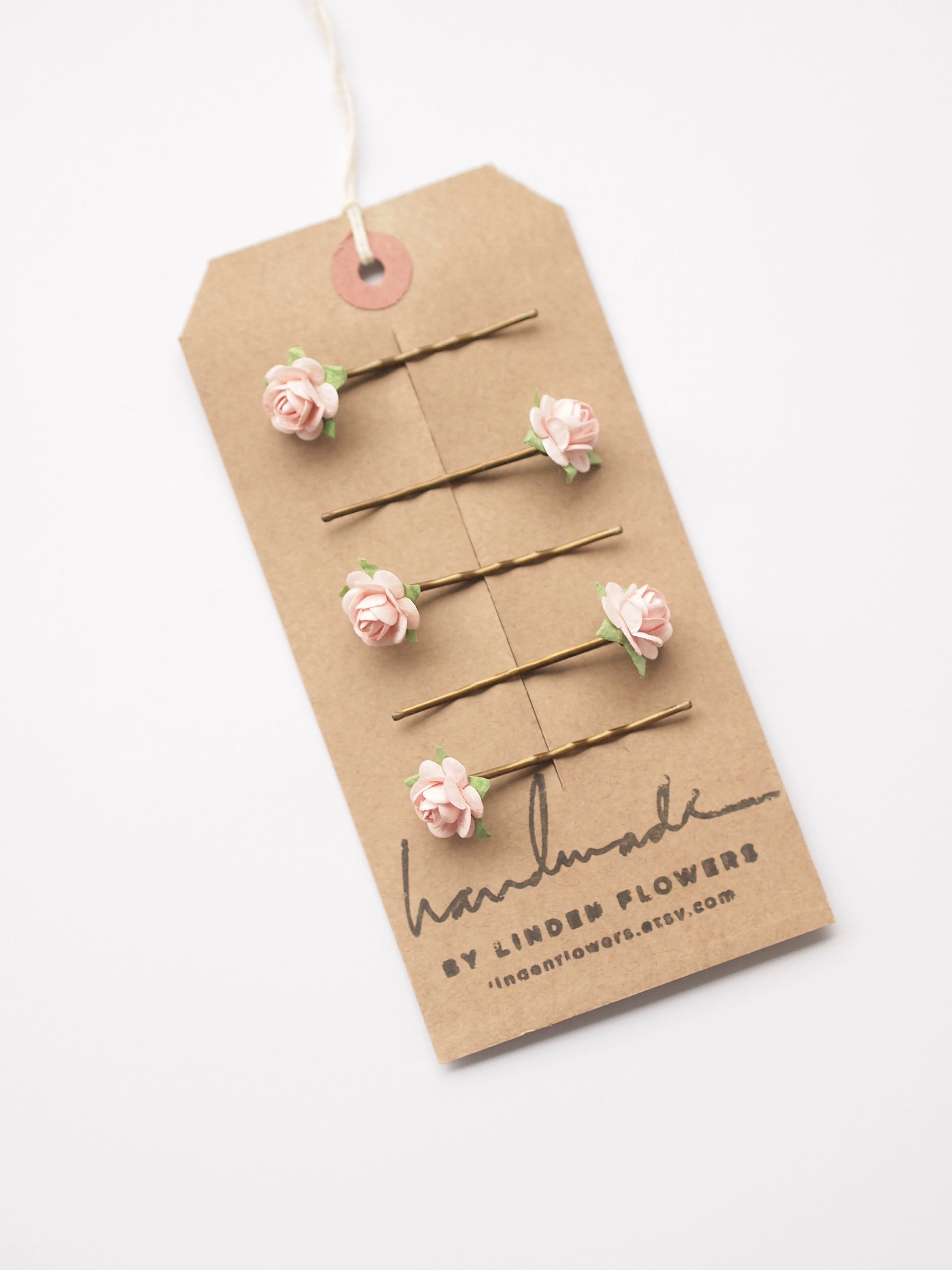 Pale Pink Bridal Rose Hair Pin Flower Bobby Pin Bridesmaid Etsy UK
