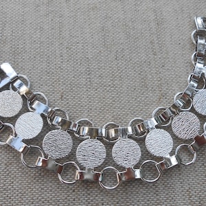 Sarah Coventry Silver Tone &quot;Disco-Tek&quot; Link Bracelet