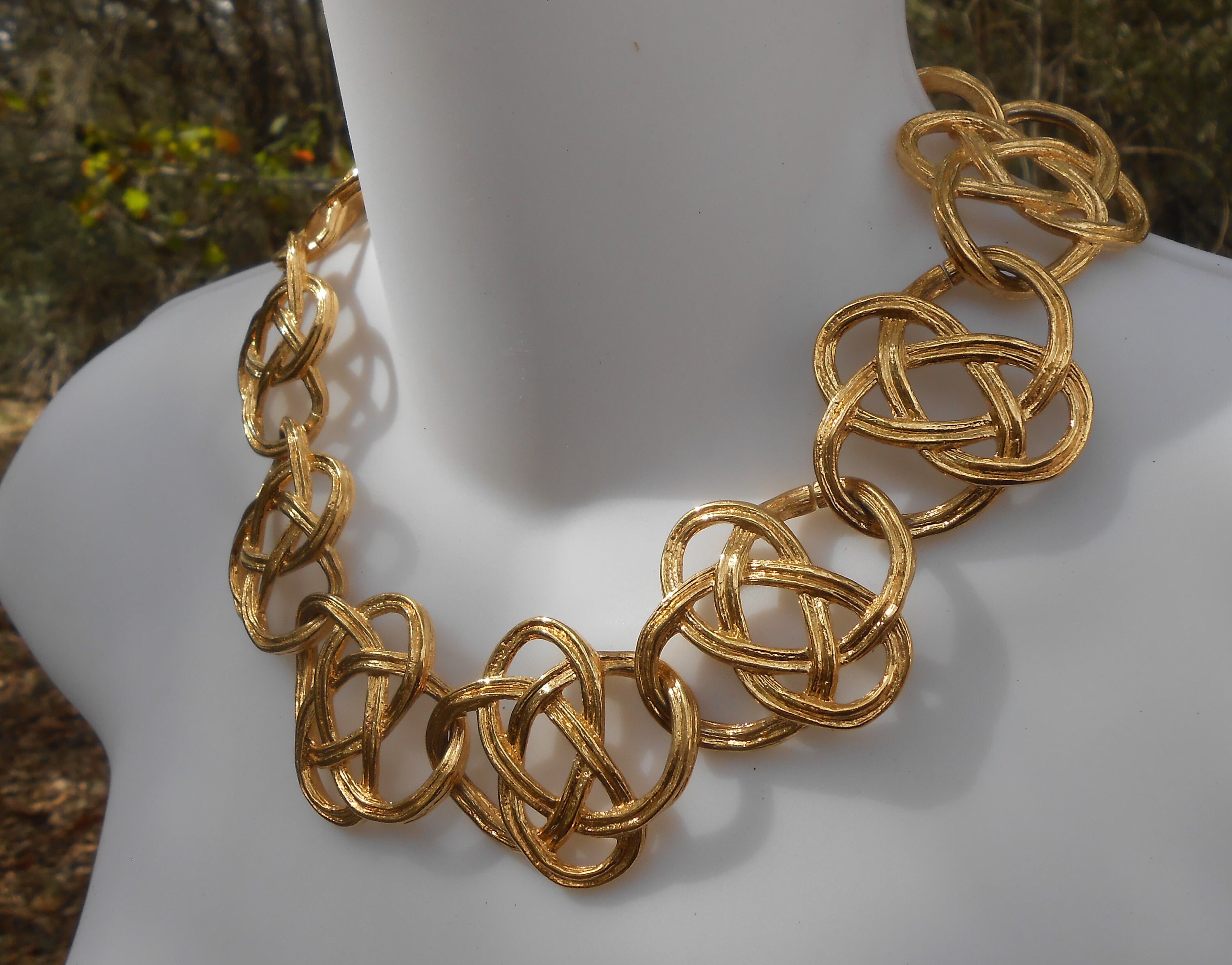 1980's Signed Givenchy Gold Tone Knotted Collar Necklace - Etsy