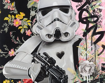 Stormtrooper-Remix" Fine Art Print, Star Wars Street Art, Fan Art, Wall Art Decor