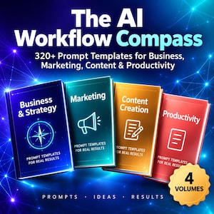 Bundel met meer dan 320 AI-prompt-sjablonen | ChatGPT Claude-prompts voor zakelijke marketingcontent | Digitale download (PDF)