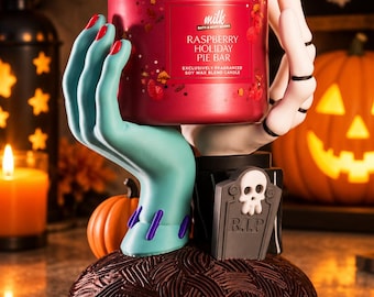 Nightmare Before Christmas Halloween Candle Holder | Skeleton & Monster Hands