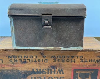 Vintage Rusted Metal Utility Box - Primitive Industrial Storage - Naturally Aged Patina