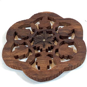 Wooden Intricate Trivet Made in India