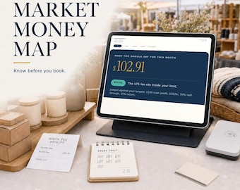 Market Vendor Profit Calculator | Booth Fee & Break - Even Tool (Digital Download)