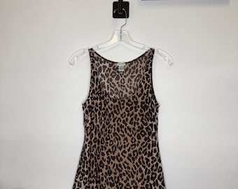 Vintage Dolce & Gabbana Leopardenmuster-Tanktop aus Mesh, Größe IT 3, US M