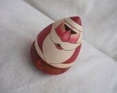 Vintage Wood Hand Painted Santa Trinket Dish Marked, Fine Art Santa, Santa, Christmas, Holiday Decoration, Carved Santa, Hand Painted Santa