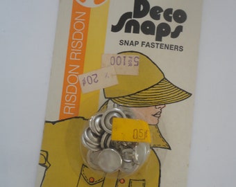 Vintage Unused Deco Snaps Snap Fasteners Made in USA, No Sewing Snaps, Rust Proof Snaps, Deco Snaps, Risdon Deco Snaps, Made in Connecticut