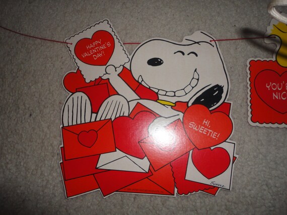 Vintage Snoopy Woodstock Saint Valentin Carte Snoopy Woodstock Peanuts Saint Valentin Saint Valentin Snoopy Woodstock Bannière De La - 