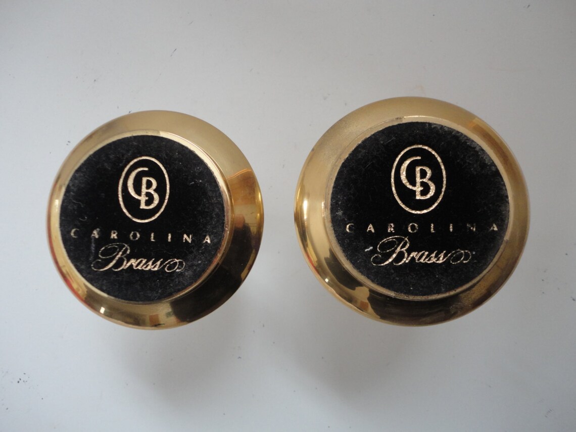 Vintage Pair of Carolina Brass Candlestick Holders Brass Etsy