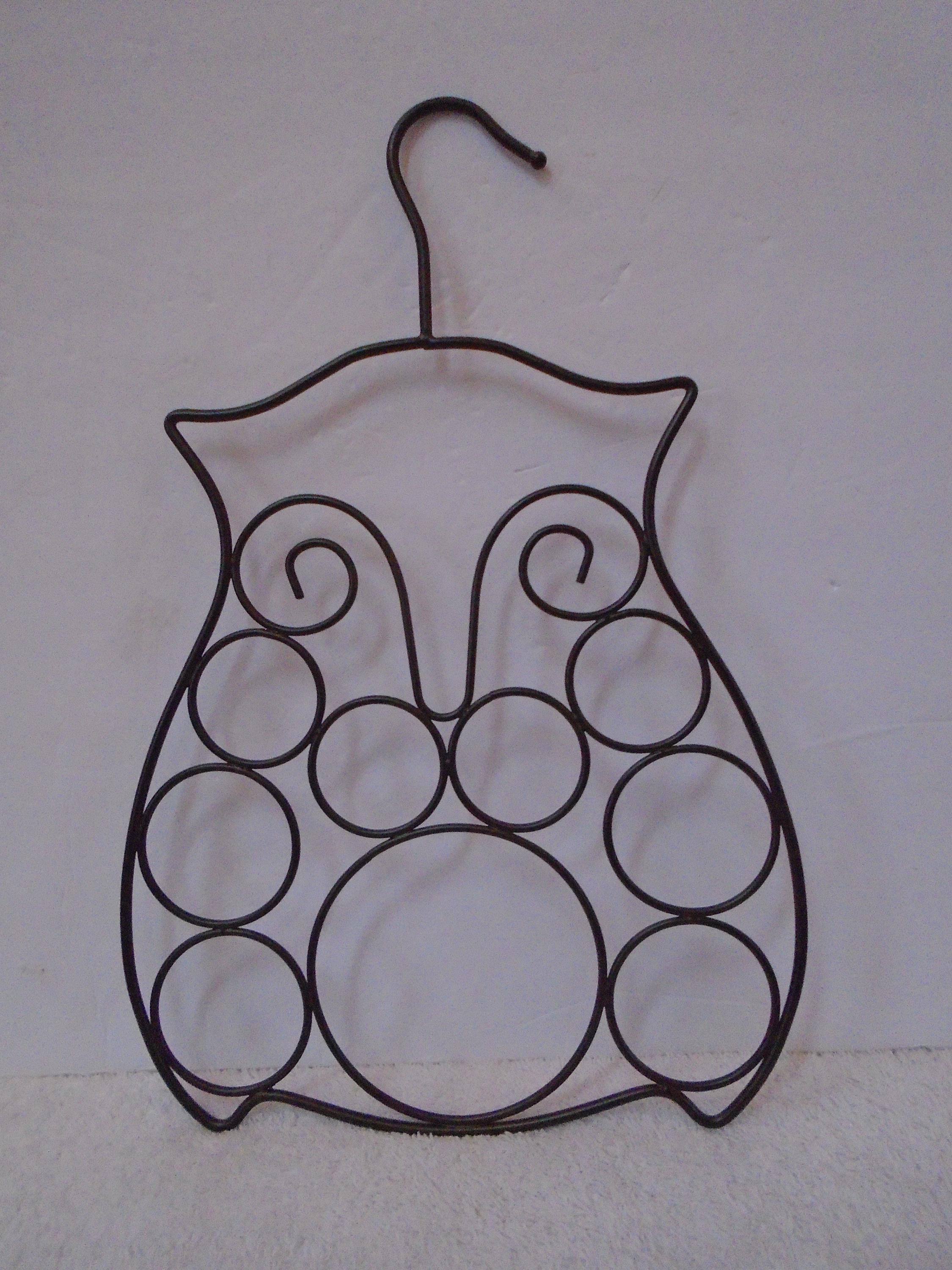 Vintage Black Metal Owl Scarf Hanger, Owl, Black Metal Owl, Black Metal Owl Tie Holder, Tie Holder, 