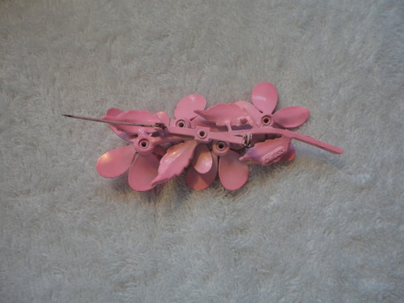 Vintage Flamboyant Large Pink Floral Brooch by We… - image 4