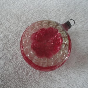 Vintage Unsilvered Mercury Glass Indented Pink Silver Ornament Made in Japan, Unsilvered Bauble, Ornament, Indented Bumpy Christmas Ornament