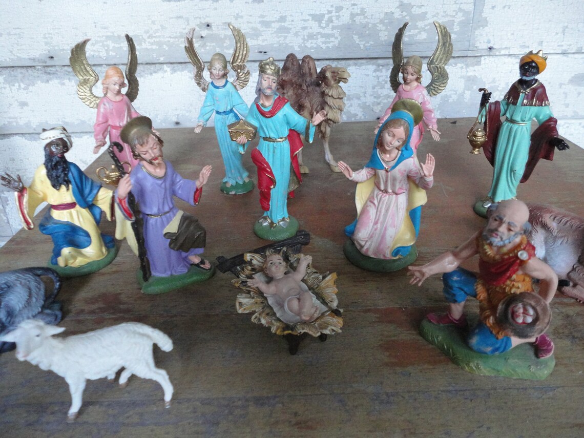 Vintage Depose Italy Nativity Set 15 Pieces with Spider Etsy