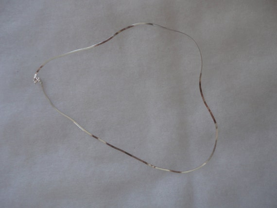 Vintage 825 Silver Flat Italian Chain Necklace 18 Inch Flat Italian Sterling Silver Necklace Sterling Silver Necklace Silver Flat Chain