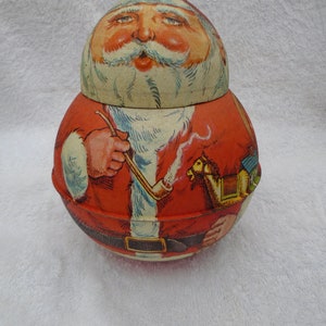 Vintage Bristol Ware Roly Poly Tin Santa Made in USA, Tin Santa, Santa, Bristol Ware Tin Santa, Collectible Tin Roly Poly Santa, Jolly Santa