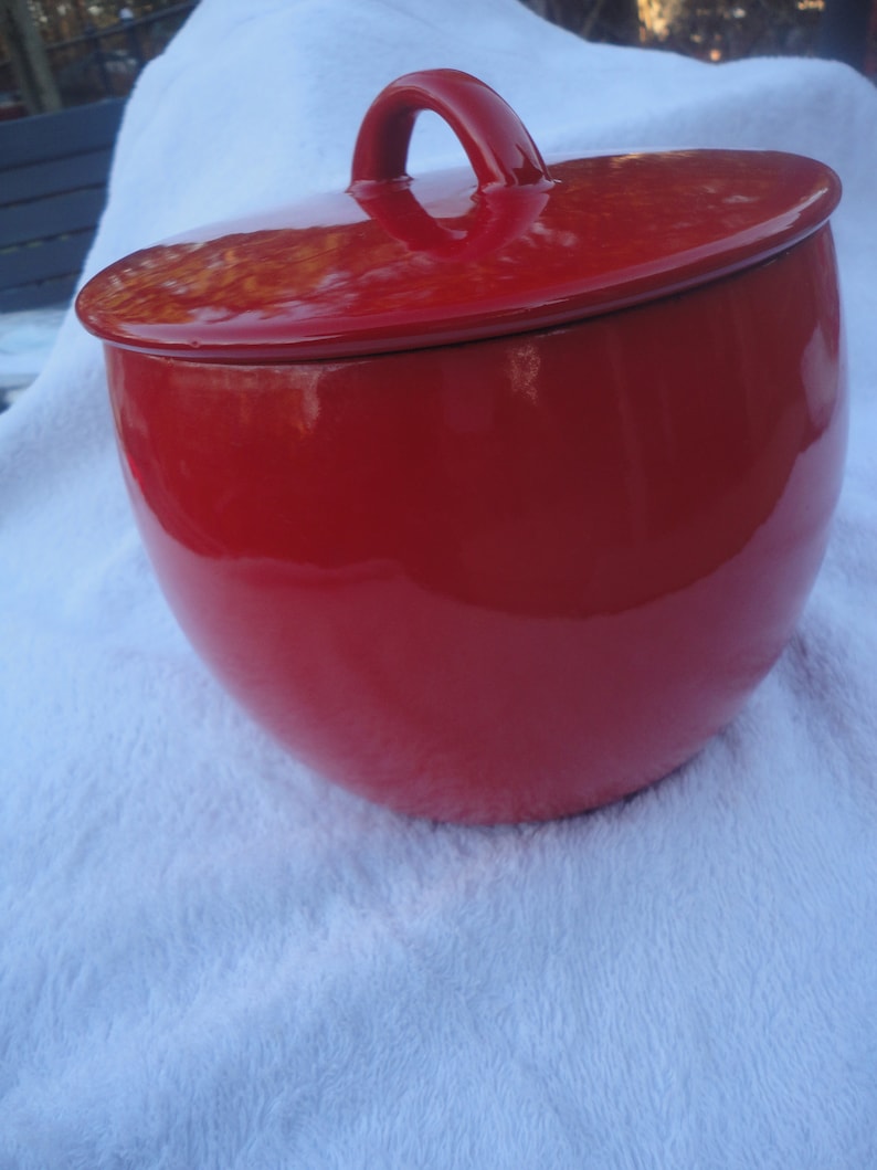 Dnsk Rmed Vintage Dansk Kobenstyle IHQ Red Enamelware Bowl With Cover Made in ...