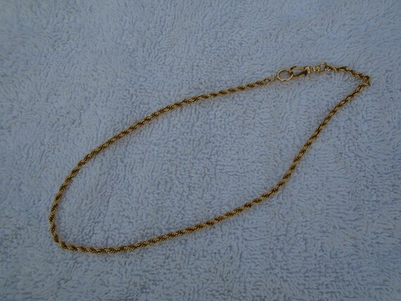 Vintage 15 Inches Rope Chain 10kt Gold Necklace, 10kt Gold, Gold, Rope Chain Necklace, Unisex 10kt Gold Chain, 10kt Gold Rope Chain, Chain