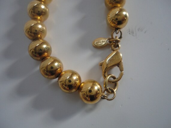 Vintage Faux Gold Bead Necklace by Monet, Gold Be… - image 4