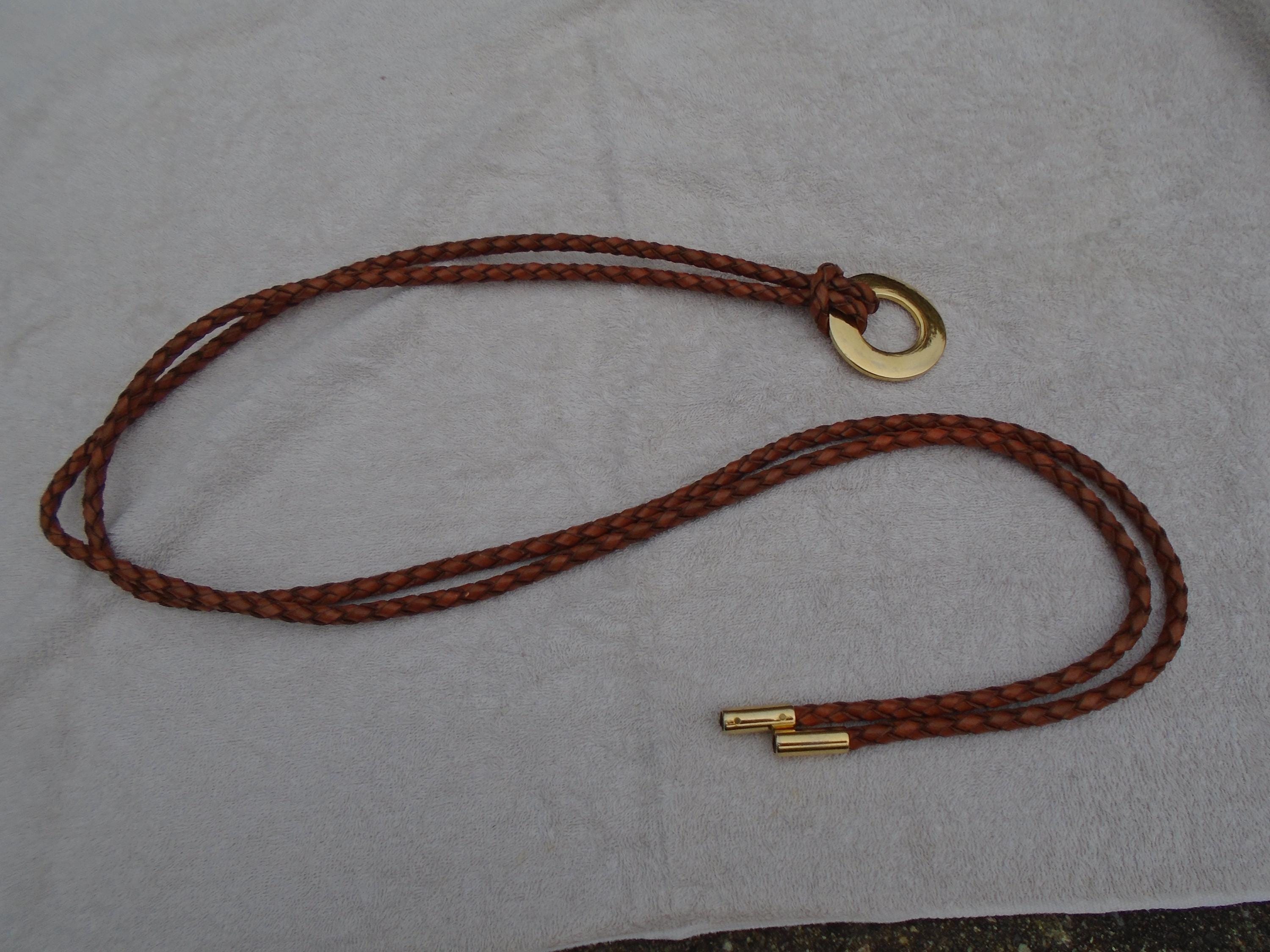 Beautiful Spanish Leather Braided Boho Western Belt Sz 32  37.5\