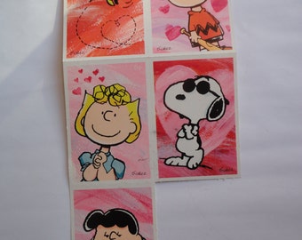Vintage Unused Peanuts Valentines Day Card with Envelopes Lucy Charlie Brown Snoopy Woodstock Sally Happy Peanuts Characters Love Cards