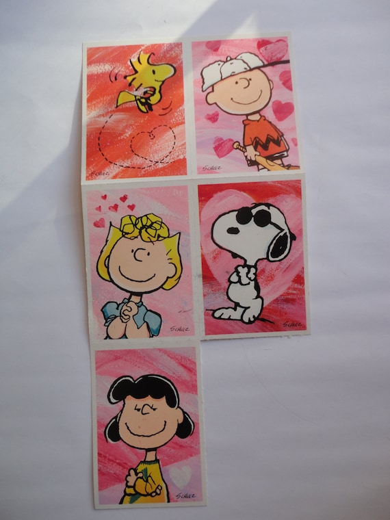 Vintage Unused Peanuts Valentines Day Card with Envelopes Lucy Charlie Brown Snoopy Woodstock Sally Happy Peanuts Characters Love Cards