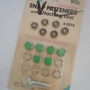 Metal Sew-in Snaps - Green on Silver – Bolt & Spool