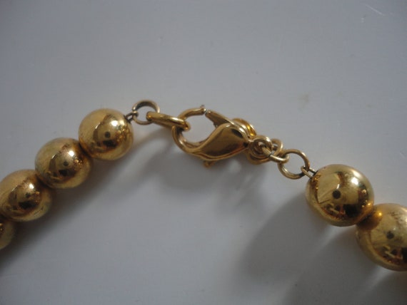 Vintage Faux Gold Bead Necklace by Monet, Gold Be… - image 3