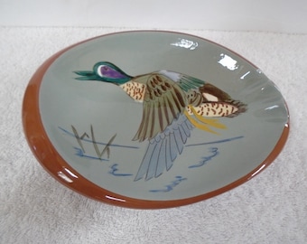 Vintage Stangl Pottery Blue Wing Teal Ceramic Ashtray Made in USA, Blue Wing Teal Dabbling Duck, MCM Stangl Pottery Ashtray, Blue Wing Teal
