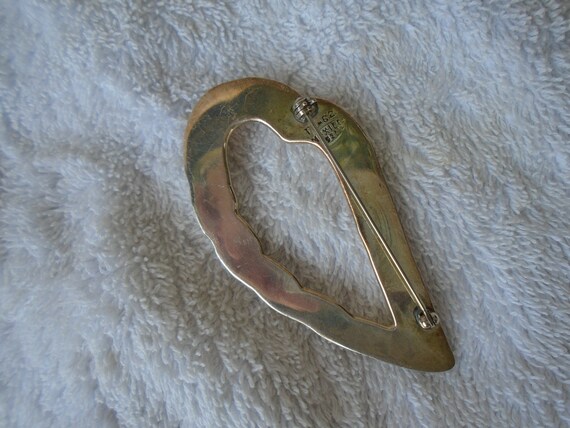 Vintage Solid Silver Large Fluted Taxco Brooch Ma… - image 6