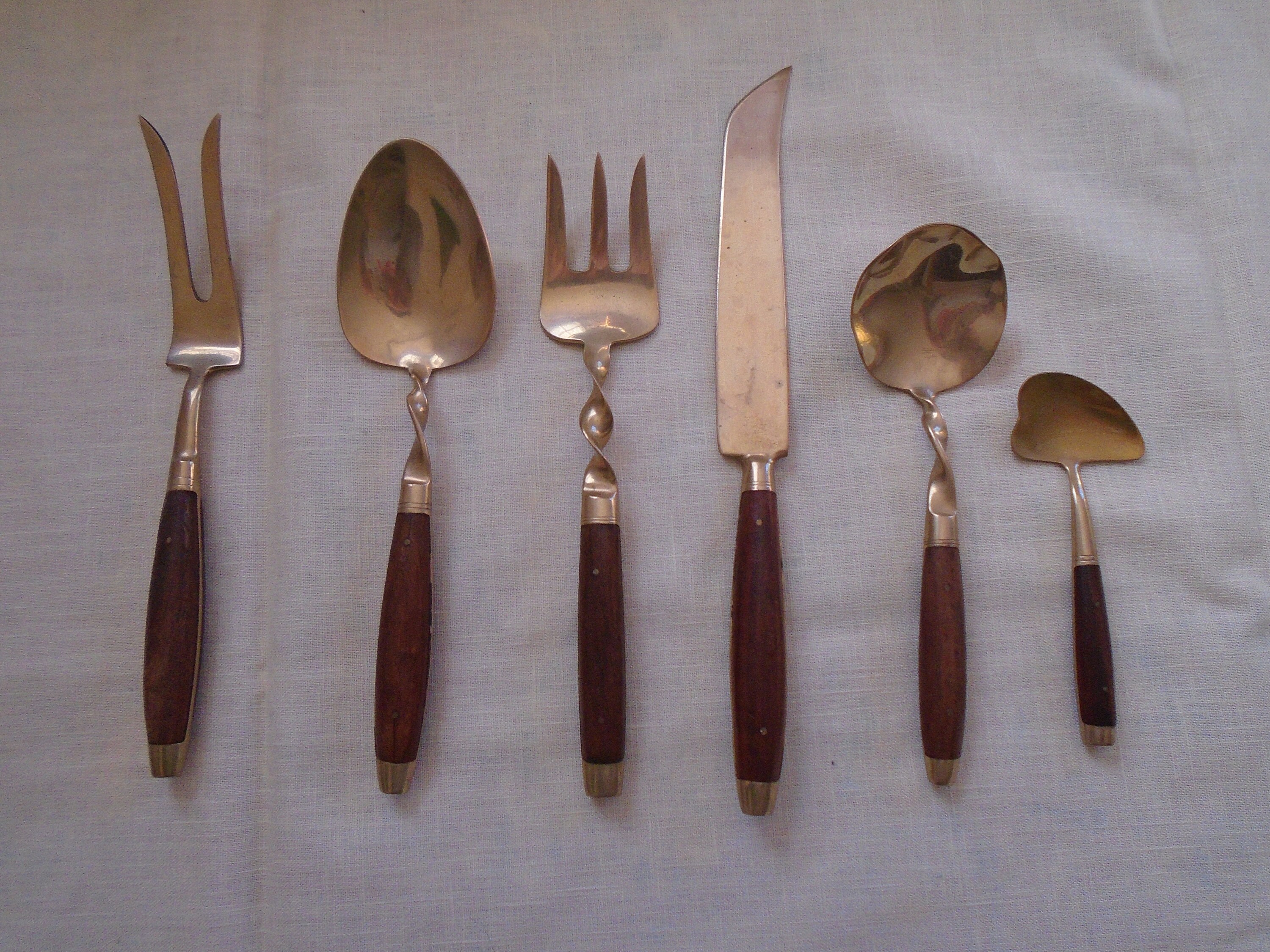 カトラリー(スプーン等) Thai Brass flatware Thai Brass Flatware - Etsy