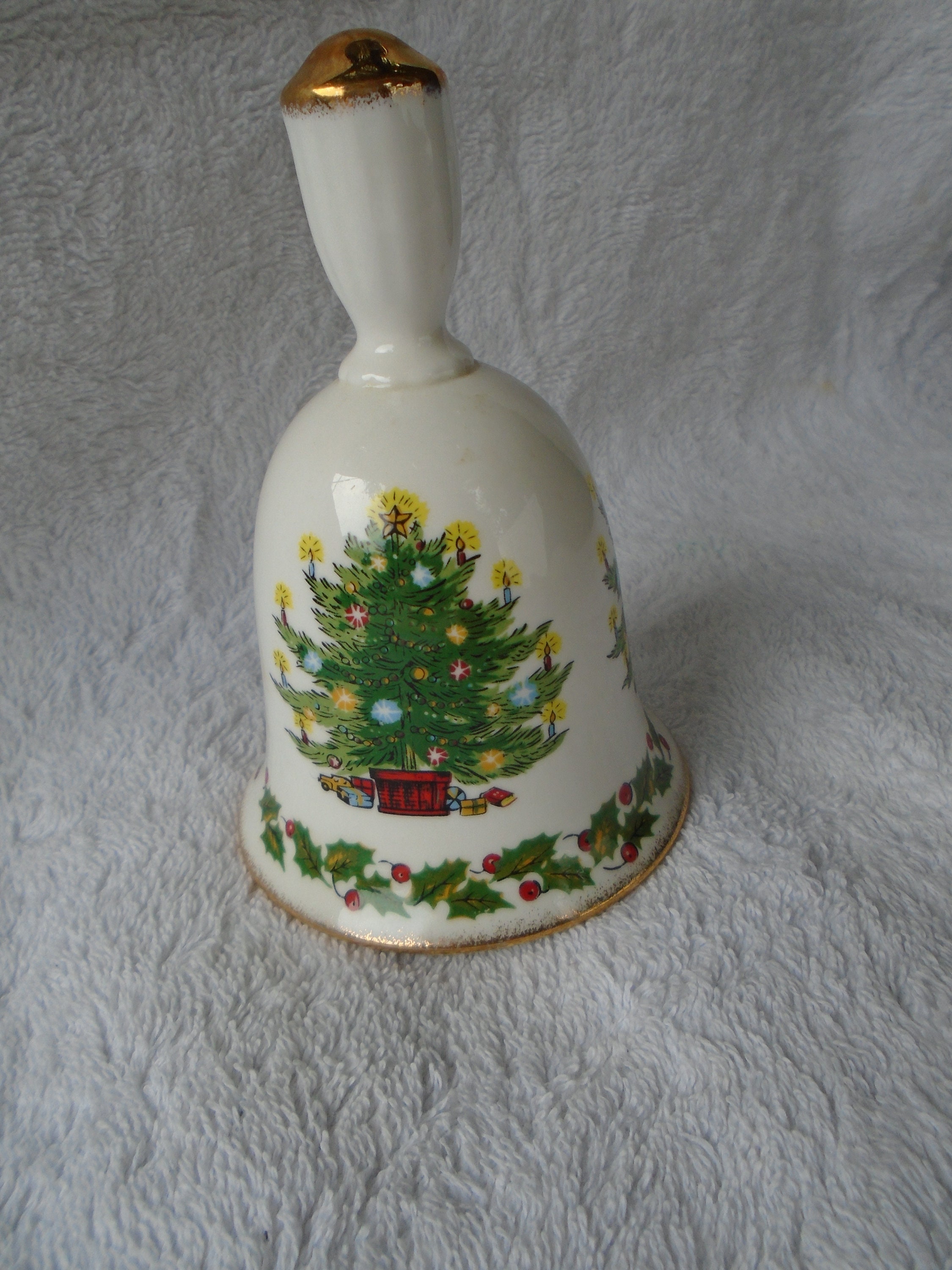 Vintage Felt Sequin Styrofoam Christmas Tree Holiday Decor MCM Handmade 19  inch