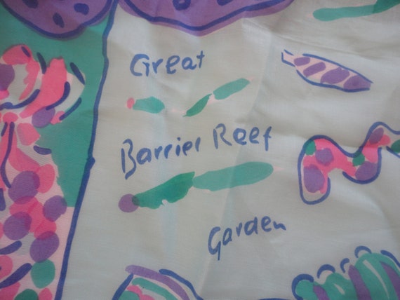 Vintage Cotton Barrier Reef Ken Done Scarf Made i… - image 2