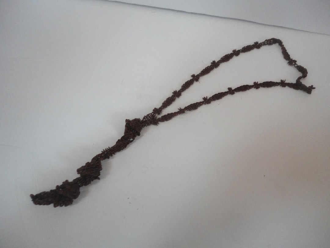 Vintage Brown Appleseed Necklace, Fall Necklace, Apple Picking Day Brown Seed Necklace,long 58