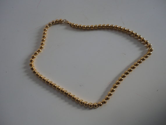 Vintage Faux Gold Bead Necklace by Monet, Gold Be… - image 5
