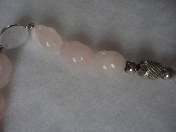 Vintage Pink Quartz Choker Necklace, Vintage Rose… - image 4