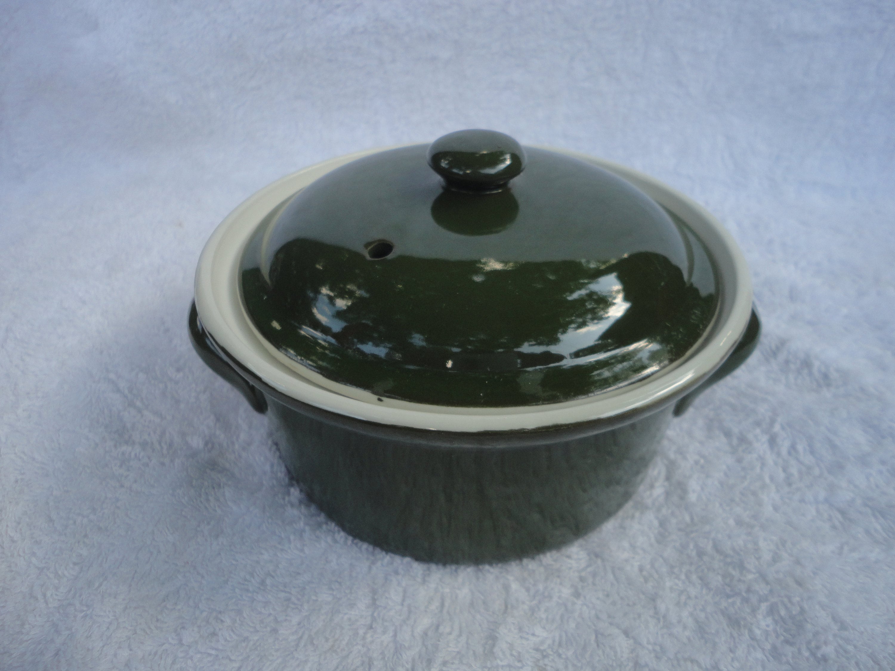 Vintage Olive Green Hall 74 Stoneware Covered Casserole Dish Etsy UK