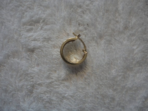 Vintage Single Hoop 14K Gold Earring, Single Gold… - image 2