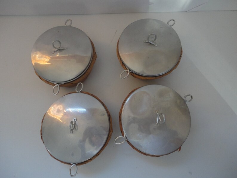 Vintage Lot of Aluminum Rice Bowls With Covers and Baskets Etsy