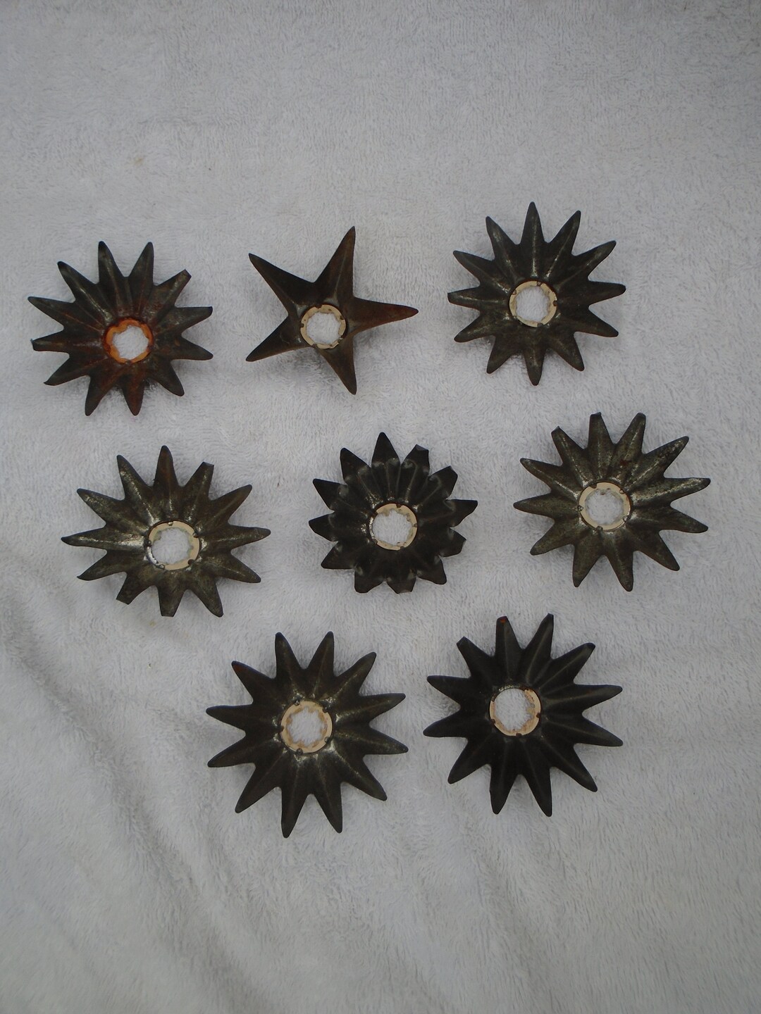 Vintage Lot of Tin Christmas Light Reflectors, Old Fashion Tin Light