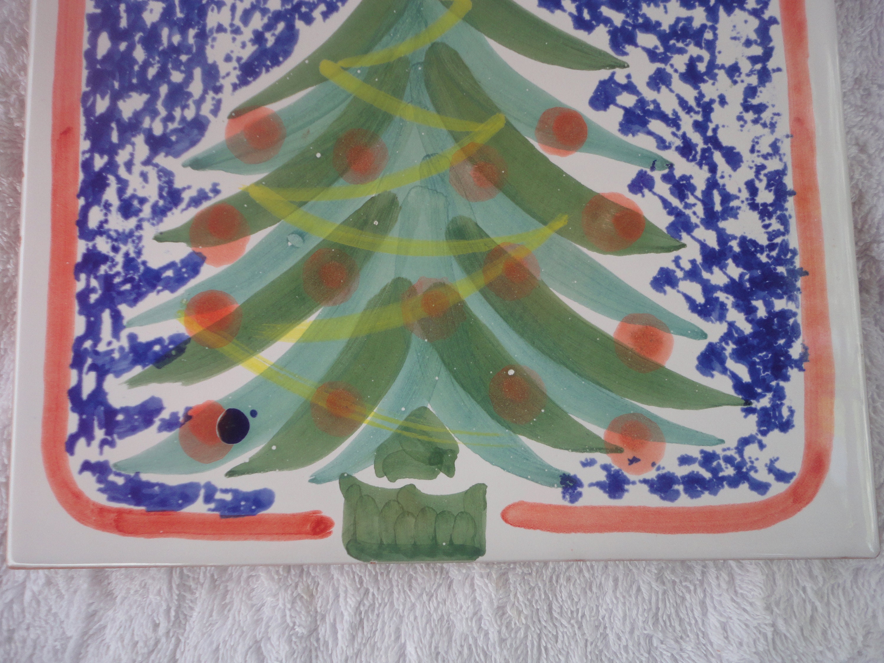 Vintage Felt Sequin Styrofoam Christmas Tree Holiday Decor MCM Handmade 19  inch