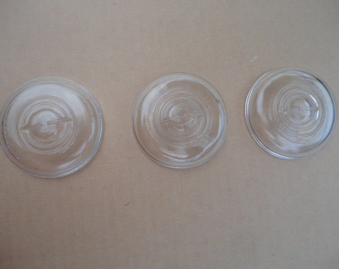Vintage Clear Glass Mason Jar Lid, Atlas Glass Lid, Ball Mason Jar