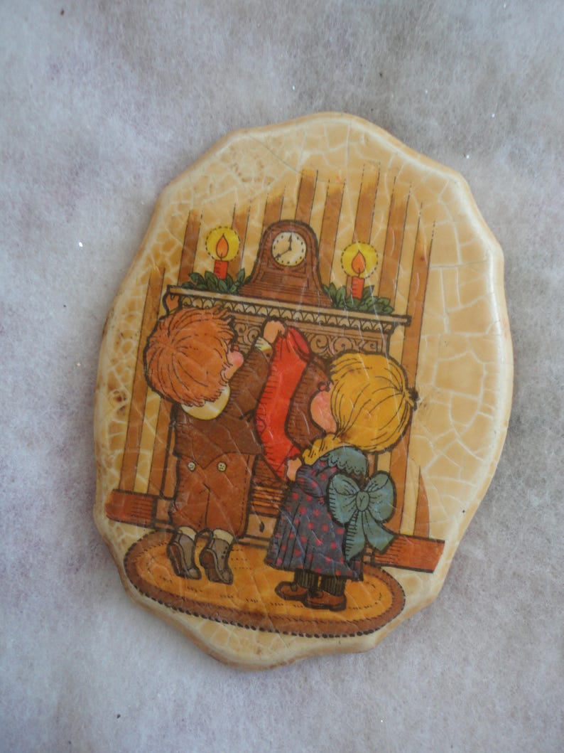 Vintage Small Plaster Of Paris Christmas Wall Decor Kids Etsy