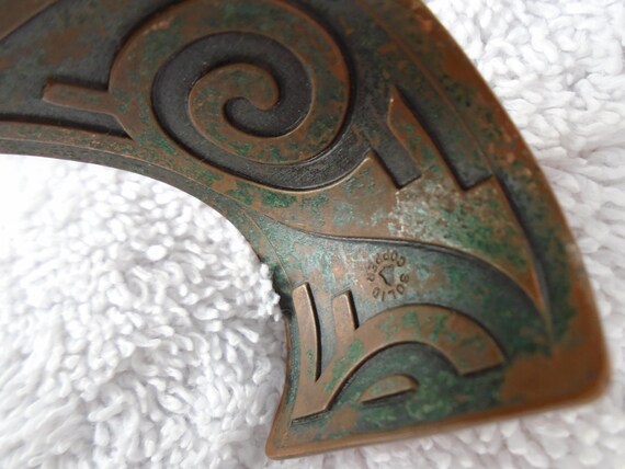 Vintage Solid Copper Black Tone Cuff Bracelet, Cu… - image 5