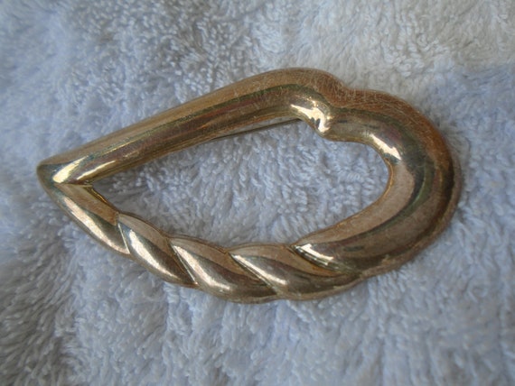 Vintage Solid Silver Large Fluted Taxco Brooch Ma… - image 3