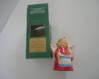 Vintage Ceramic Goebel 1984 Christmas Bell Angel, Goebel, Bell Angel, Angel, Ceramic Christmas Angel, Christmas Angel, W Germany, Christmas
