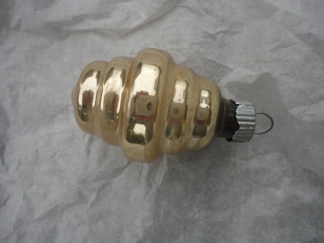 Vintage Gold Mercury Glass Lantern Shiny Brite Christmas Etsy
