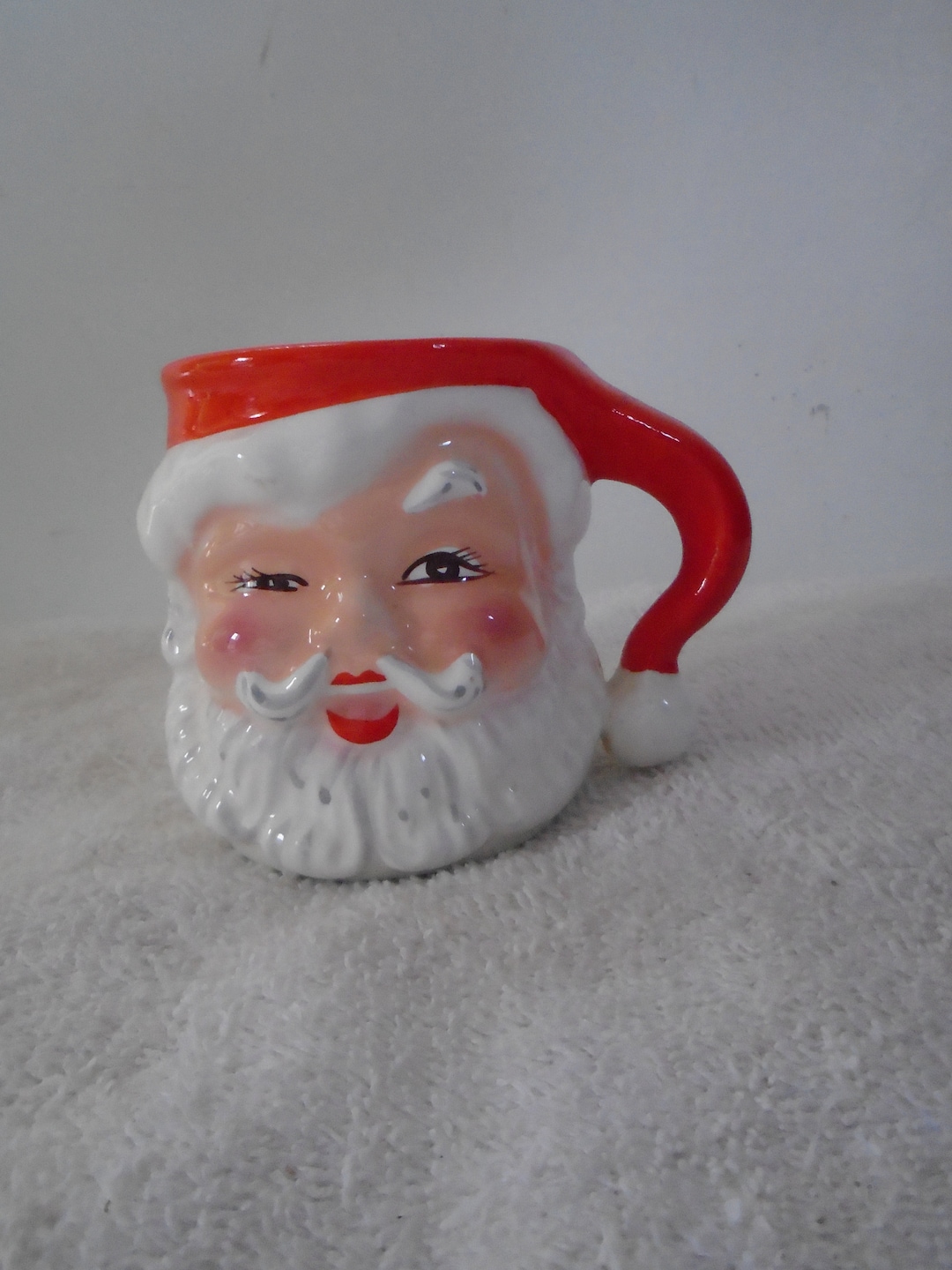 Vintage Ceramic Hand Painted Santa Claus Mug With Handle Napco Etsy
