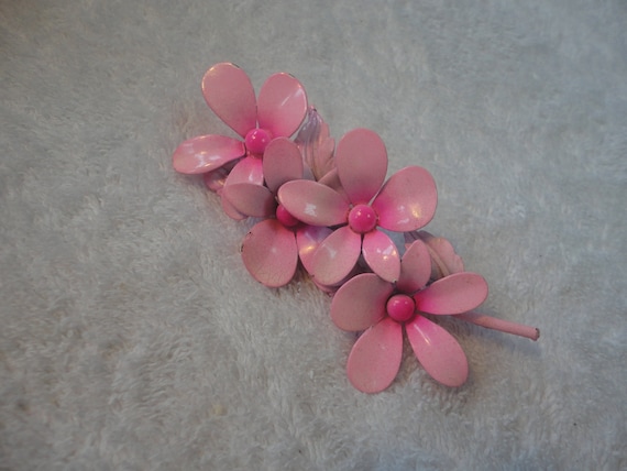 Vintage Flamboyant Large Pink Floral Brooch by We… - image 1