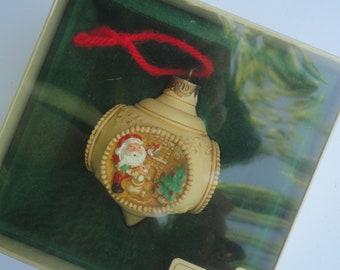 Vintage Hallmark Plastic Diorama Santa On His Way Ornament in Original Box, Santa, Hallmark Santa, Santa Ornament, Diorama Santa, Christmas